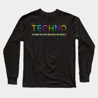 Simple Techno Equalizer Color EDM Long Sleeve T-Shirt